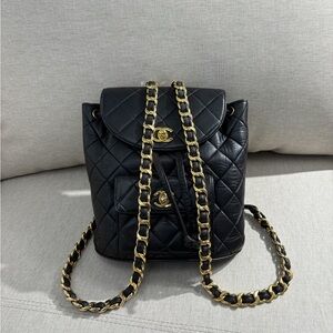 CHANEL Black Quilted Vintage Backpack GHW